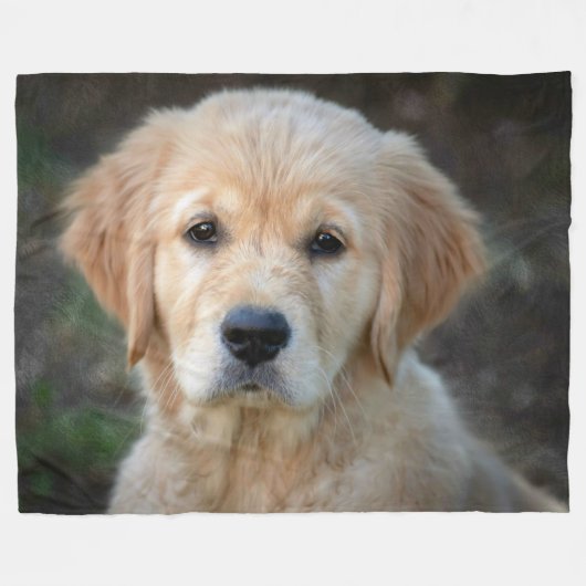 Golden Retriever Puppy Fleecedecke (Vorderseite (Horizontal))