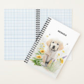 Golden Retriever Puppy Florals Monogram Name Notizblock (Innen)