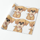 Golden Retriever Puppy Geschenkpapier (Ungerollt)