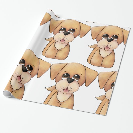 Golden Retriever Puppy Geschenkpapier (Ungerollt)
