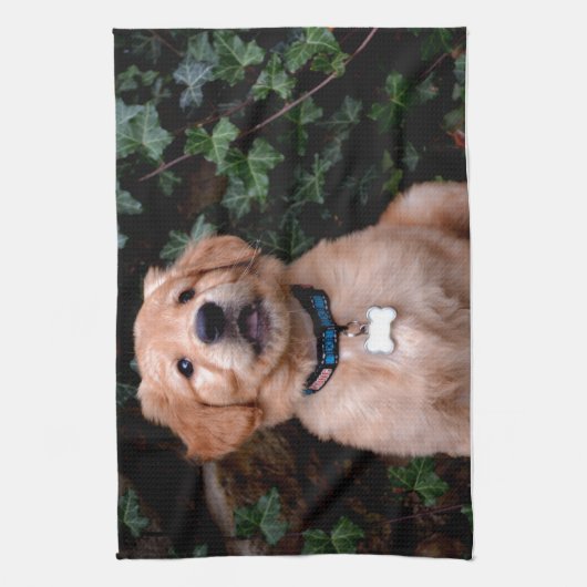 Golden Retriever Puppy Geschirrtuch (Vertikal)