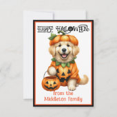 Golden Retriever Puppy Hund Happy Halloween Mitteilungskarte (Vorderseite)