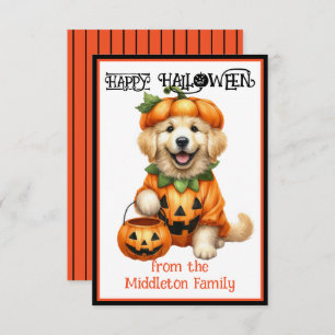 Golden Retriever Puppy Hund Happy Halloween Mitteilungskarte