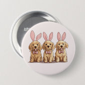 Golden Retriever Puppy Hunde Ostern Button (Vorne & Hinten)