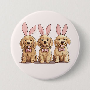 Golden Retriever Puppy Hunde Ostern Button