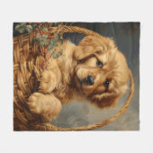 Golden Retriever Puppy in einem Korb Fleecedecke (Vorderseite (Horizontal))