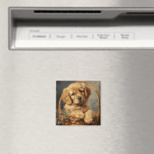Golden Retriever Puppy in einem Korb Magnet (In Situ (Geschirrspüler))