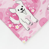 Golden Retriever Puppy in Pink Garden Fleecedecke (Ecke)