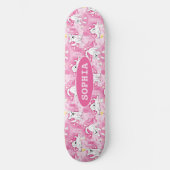 Golden Retriever Puppy in Pink Garden Skateboard (Vorderseite)