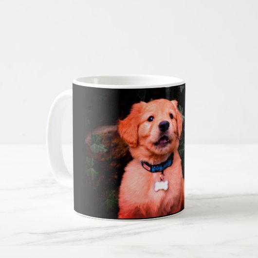 Golden Retriever Puppy Kaffeetasse (Vorderseite Links)