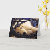 Golden Retriever Puppy Karte (Gelbe Blume)