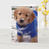 Golden Retriever Puppy Karte (Gelbe Blume)