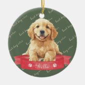 Golden Retriever Puppy  Keramik Ornament (Vorne)