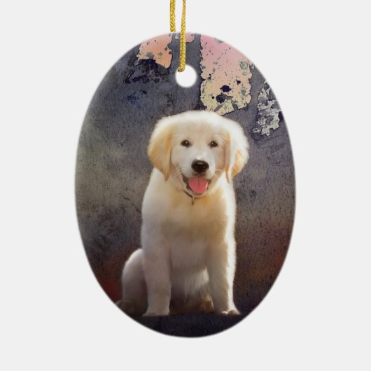 Golden Retriever Puppy Keramikornament (Hinten)