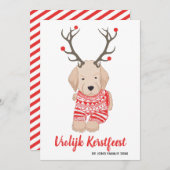 Golden Retriever Puppy Kersti Gewei Feiertagskarte (Vorne/Hinten)