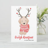 Golden Retriever Puppy Kersti Gewei Feiertagskarte (Stehend Vorderseite)