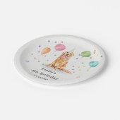 Golden Retriever Puppy Kindergeburtstag Party Pappteller (Schrägansicht)