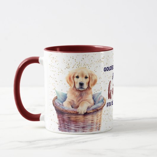 Golden Retriever Puppy Kisses Fix Alles Tasse (Links)