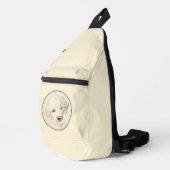 Golden Retriever Puppy Malerei Original Dog Art Crossbody Bag (Rechte Ecke)