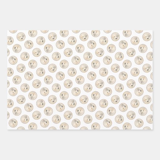 Golden Retriever Puppy Malerei Original Dog Art Geschenkpapier Set (Vorderseite 2)