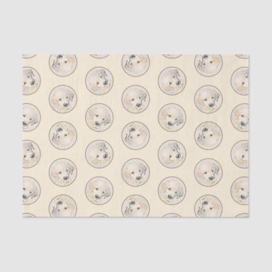 Golden Retriever Puppy Malerei Original Dog Art Seidenpapier (Vorderseite)