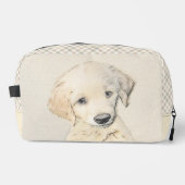 Golden Retriever Puppy Malerei Original Dog Art Waschbeutel (Vorderseite)