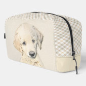 Golden Retriever Puppy Malerei Original Dog Art Waschbeutel (Rechte Ecke)