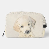 Golden Retriever Puppy Malerei Original Dog Art Waschbeutel (Rückseite)