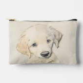 Golden Retriever Puppy Malerei Original Dog Art Zubehörtasche (Vorderseite)