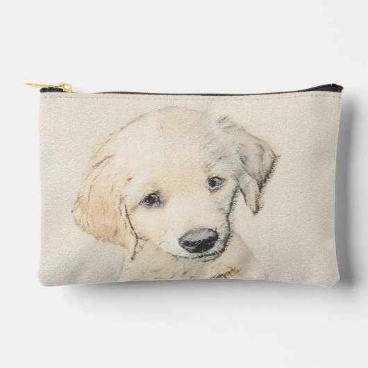 Golden Retriever Puppy Malerei Original Dog Art Zubehörtasche (Vorderseite)