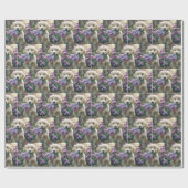 Golden Retriever Puppy mit Lilacs Geschenkpapier (Flach)