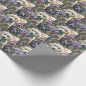 Golden Retriever Puppy mit Lilacs Geschenkpapier (Ecke)