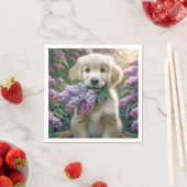 Golden Retriever Puppy mit Lilacs Serviette (Beispiel)