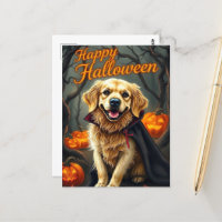 Golden Retriever Puppy mit Pumpkins Halloween