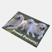 Golden Retriever Puppy mit stolzen Eltern Fußmatte (Schrägansicht)