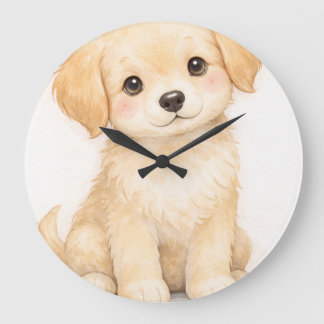 Golden Retriever Puppy Nursery Wall decor | Große Wanduhr