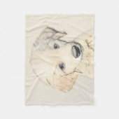Golden Retriever Puppy Painting - Original Dog Art Fleecedecke (Vorderseite)
