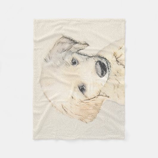 Golden Retriever Puppy Painting - Original Dog Art Fleecedecke (Vorderseite)