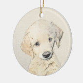 Golden Retriever Puppy Painting - Original Dog Art Keramik Ornament (Links)