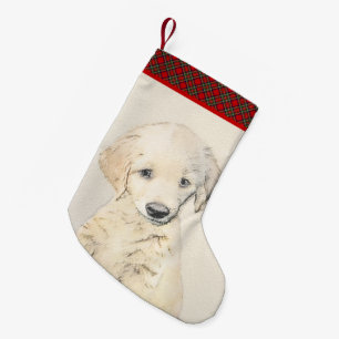 Golden Retriever Puppy Painting - Original Dog Art Kleiner Weihnachtsstrumpf