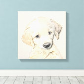 Golden Retriever Puppy Painting - Original Dog Art Leinwanddruck (Insitu (Holzboden))