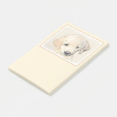 Golden Retriever Puppy Painting - Original Dog Art Post-it Klebezettel (angewinkelt)