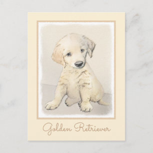 Golden Retriever Puppy Painting - Original Dog Art Postkarte