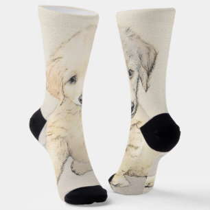 Golden Retriever Puppy Painting - Original Dog Art Socken