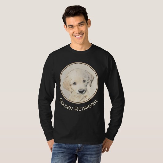 Golden Retriever Puppy Painting - Original Dog Art T-Shirt (Vorne ganz)