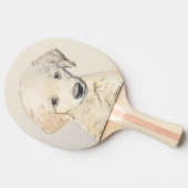 Golden Retriever Puppy Painting - Original Dog Art Tischtennis Schläger (Seitenansicht)