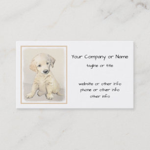 Golden Retriever Puppy Painting - Original Dog Art Visitenkarte