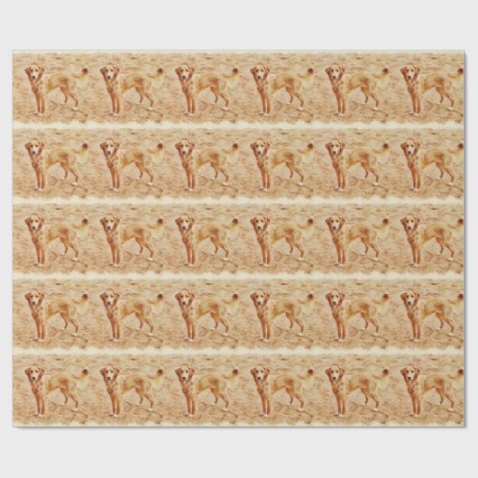 Golden Retriever Puppy Pattern Geschenkpapier (Flach)