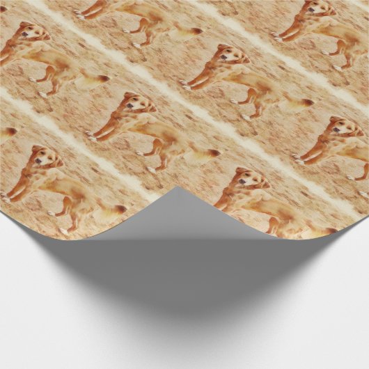 Golden Retriever Puppy Pattern Geschenkpapier (Ecke)