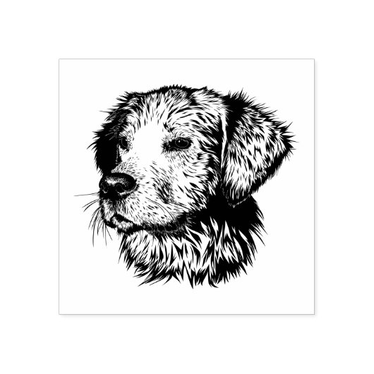 Golden Retriever Puppy Rasse Head Gummistempel (Prägung)